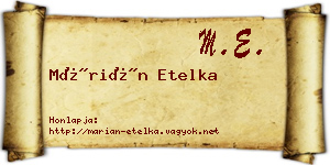 Márián Etelka névjegykártya